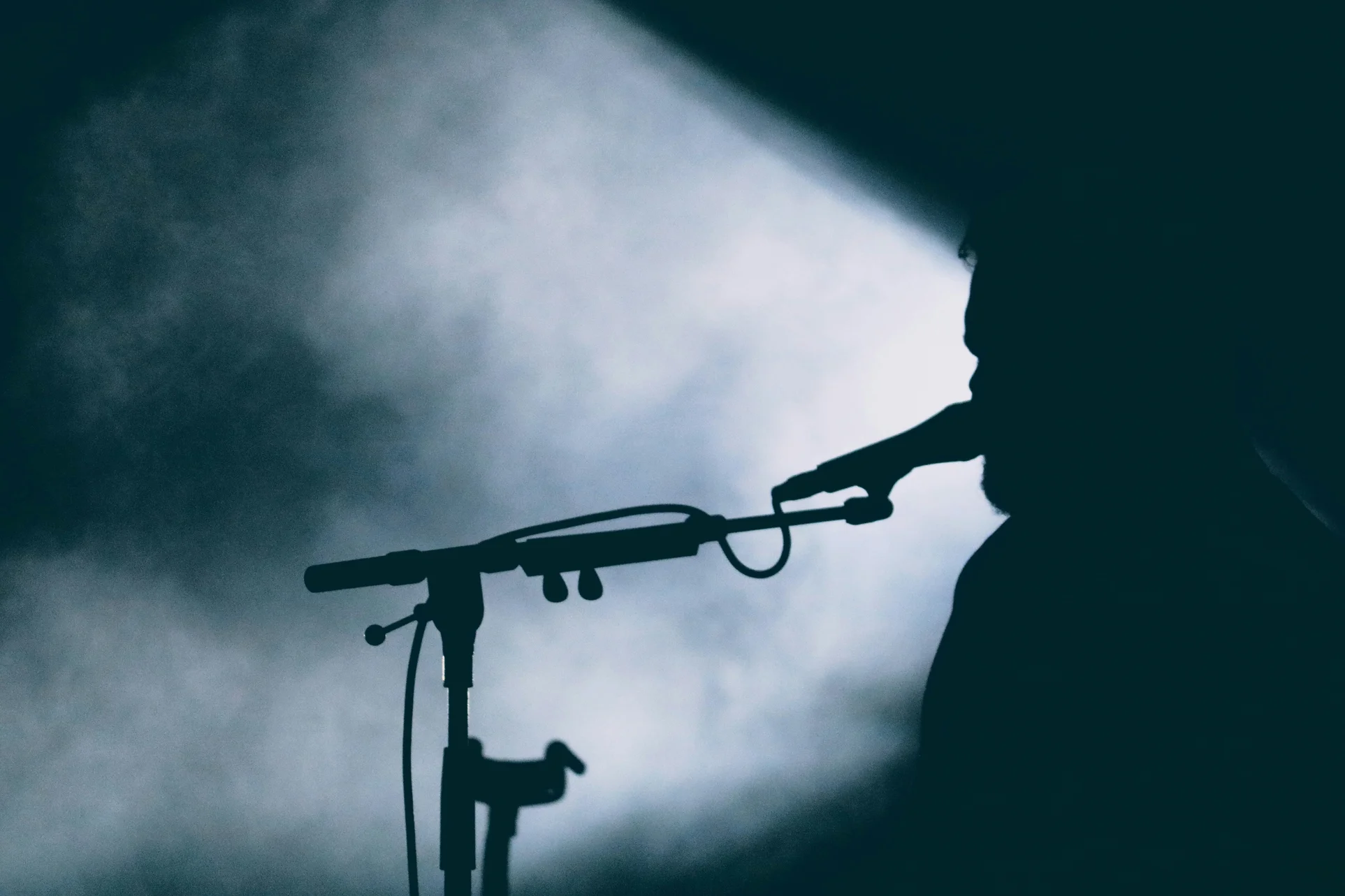 Cantante a contraluz.