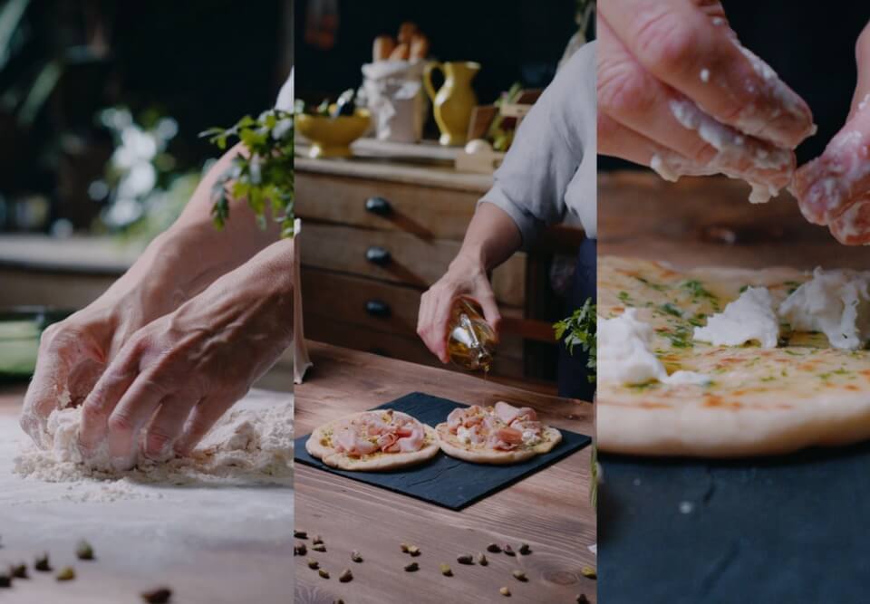 Pan naan con mortadela trufada, burrata y pistachos: una cuestión de equilibrio